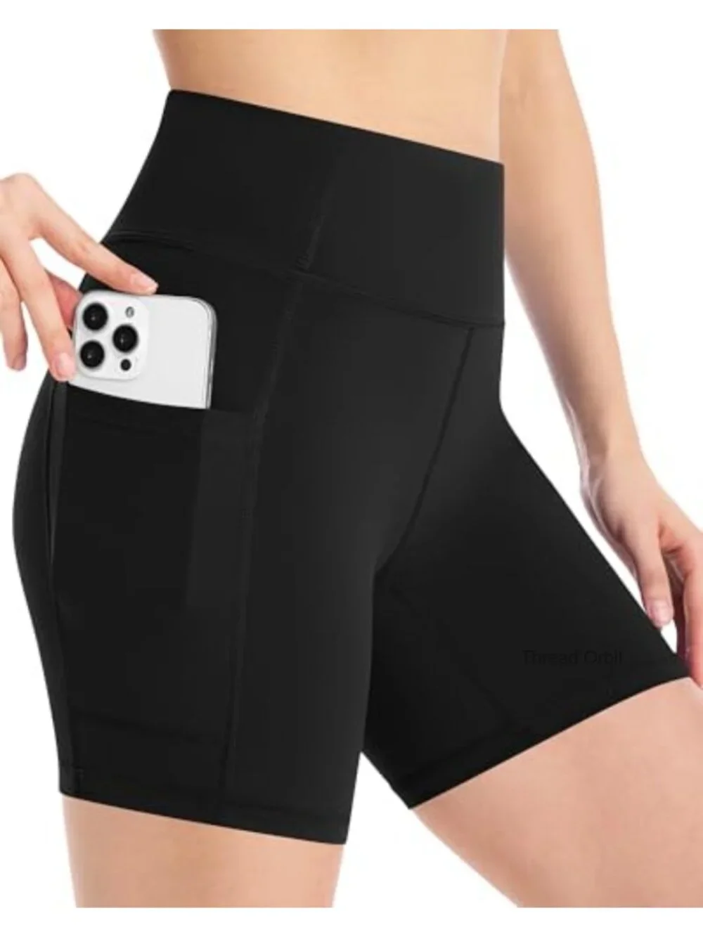 High Waisted Tummy Control Biker Shorts 3 Pockets Spandex Workout Yoga Running